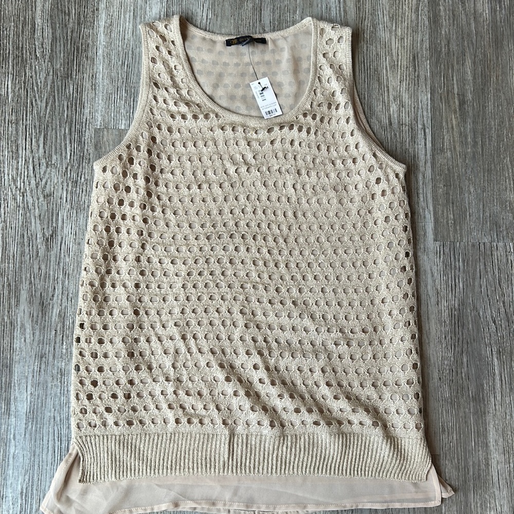 NWT Outback Red crochet mixed material tank